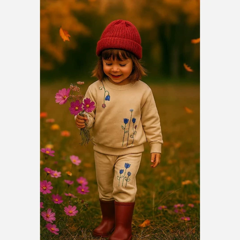 بلوز شلوار طرح گل سایز 55. 60